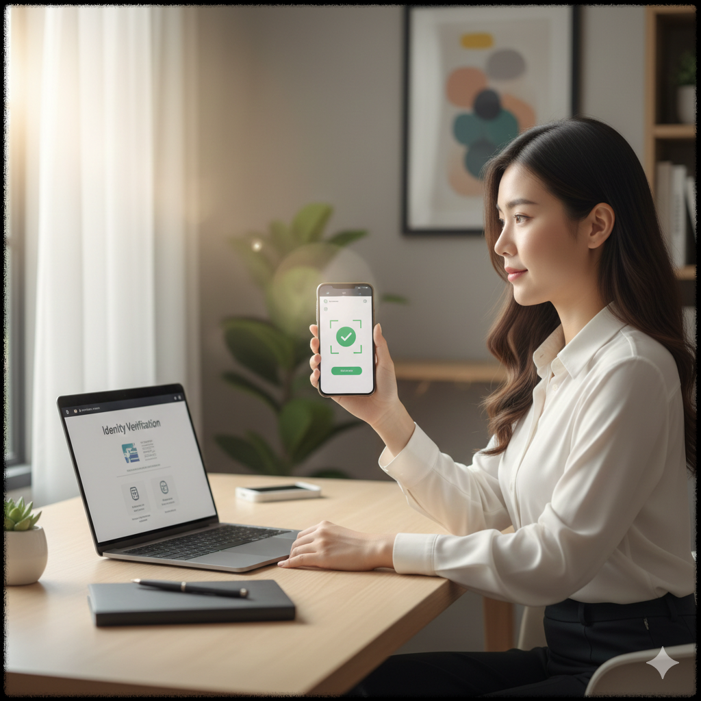 본인 인증 과정을 진행하는 사용자