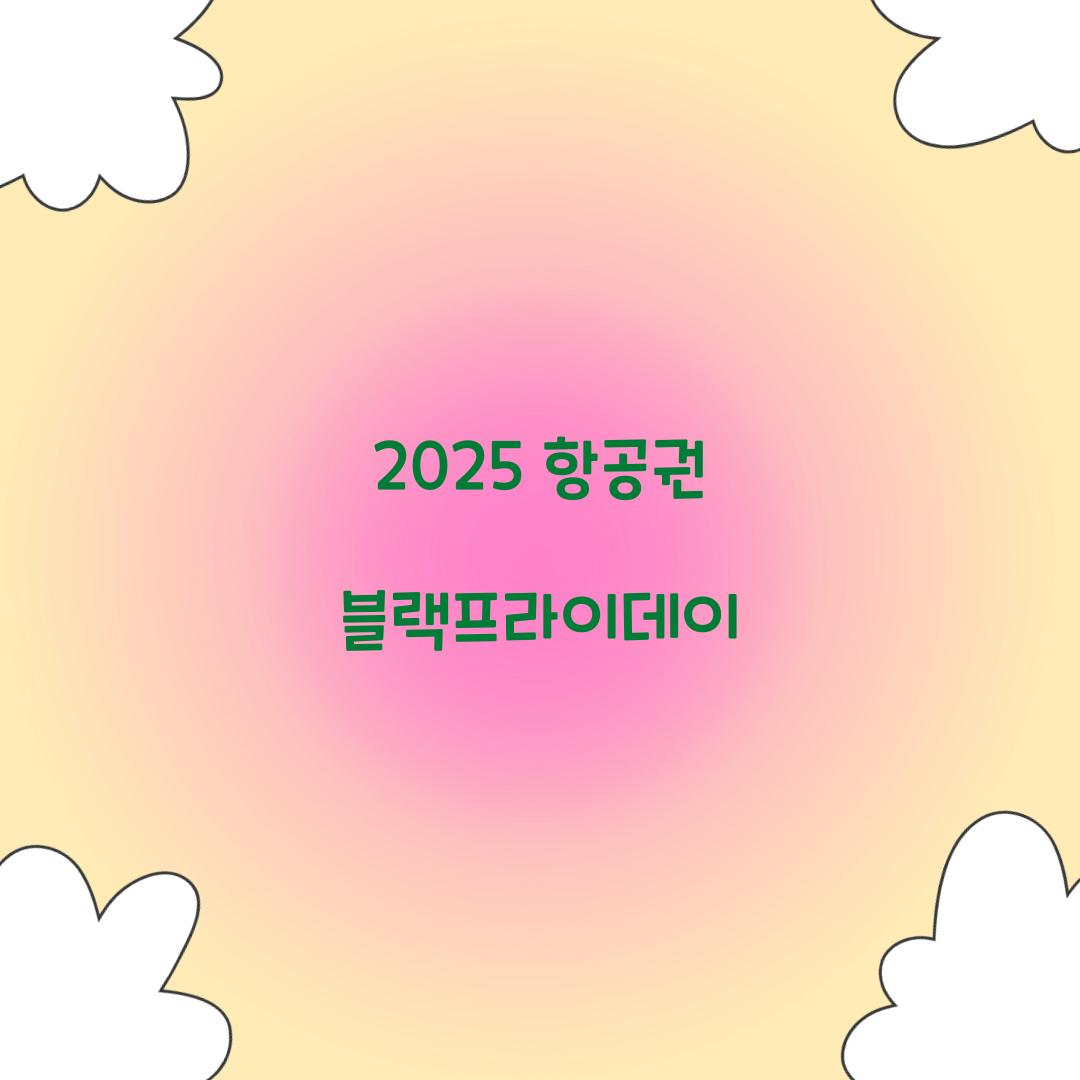 2025 항공권 블랙프라이데이