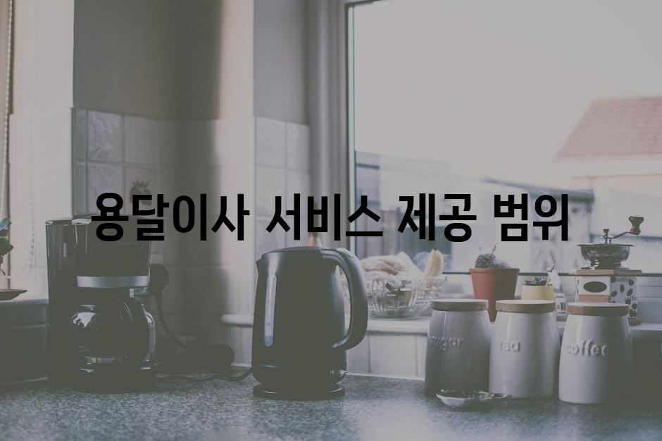 용달이사 서비스 제공 범위