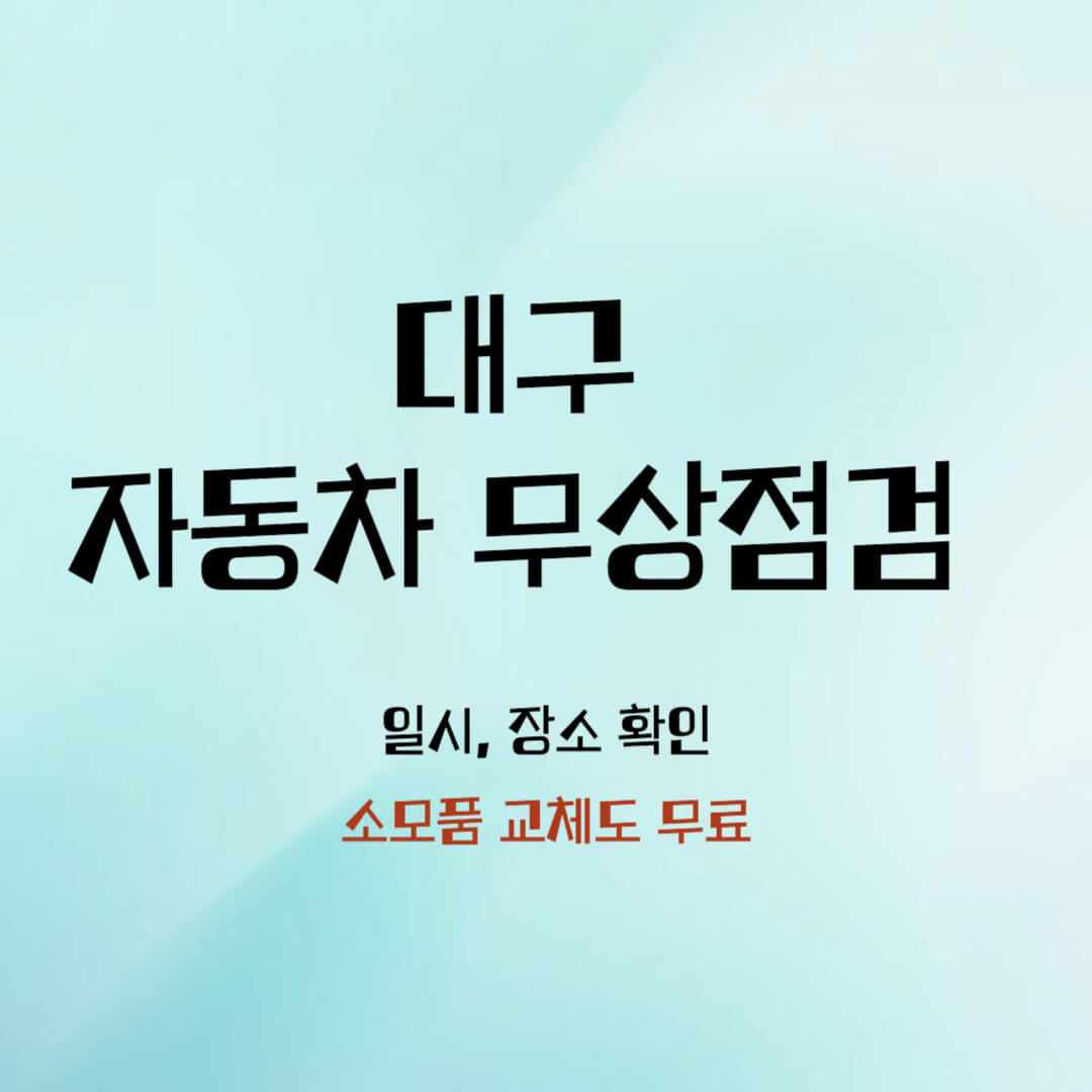 대구 자동차 무상점검