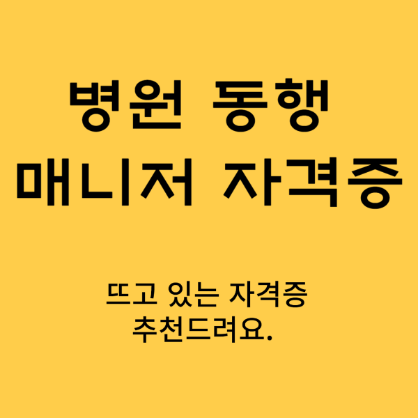 병원 동행 매니저 자격증
