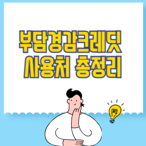 부담경감크레딧 사용처 총정리
