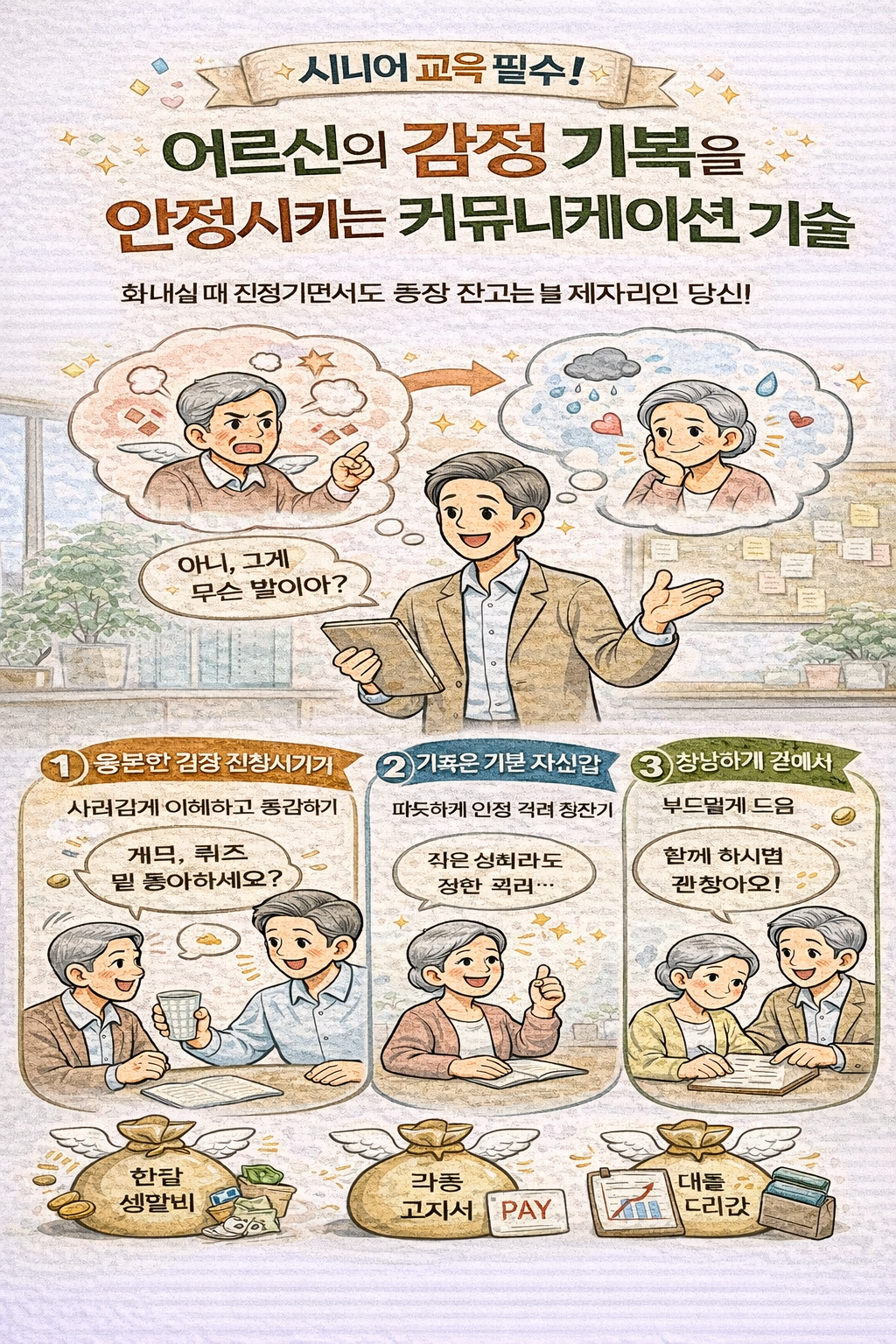 어르신의 감정 기복을 안정시키는 커뮤니케이션 기술