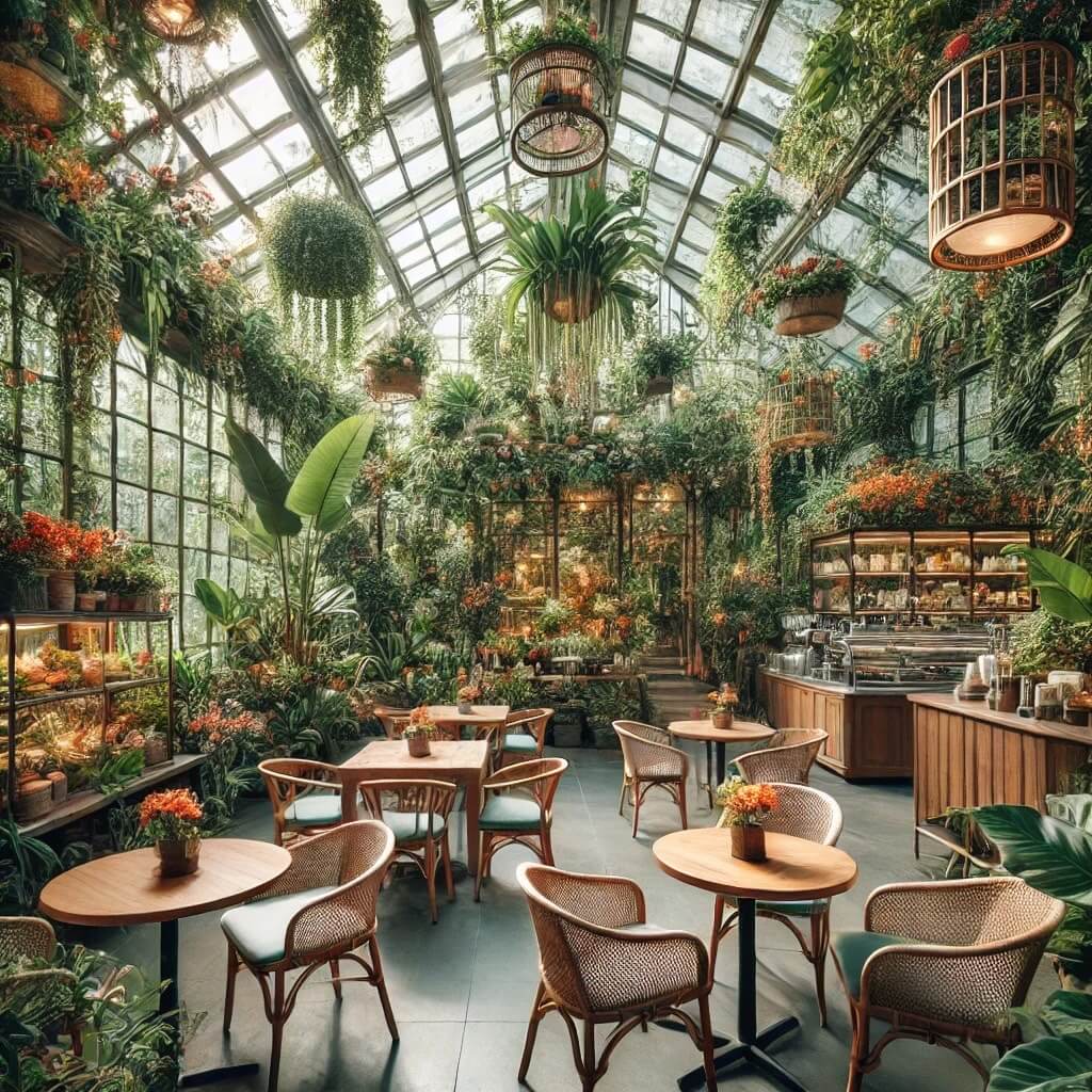 식물카페의 아름다운 공간미