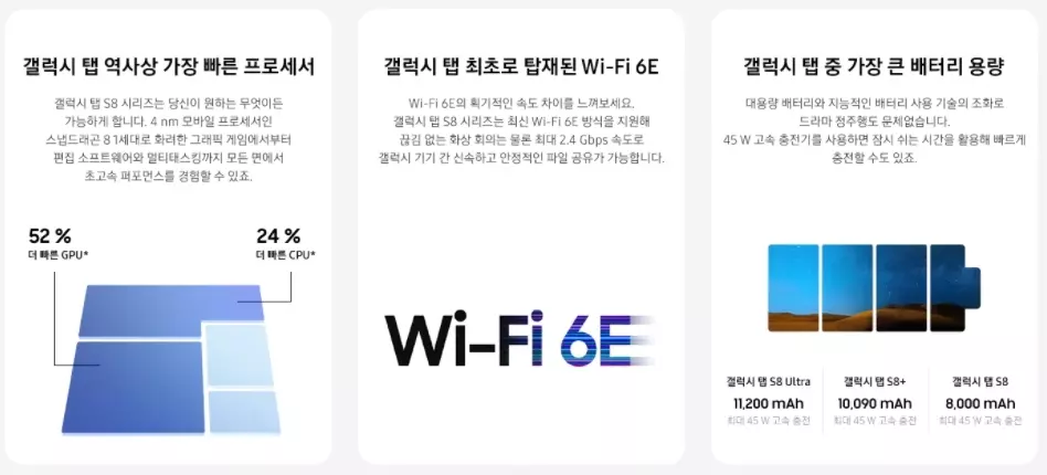 갤럭시탭S8 스펙
