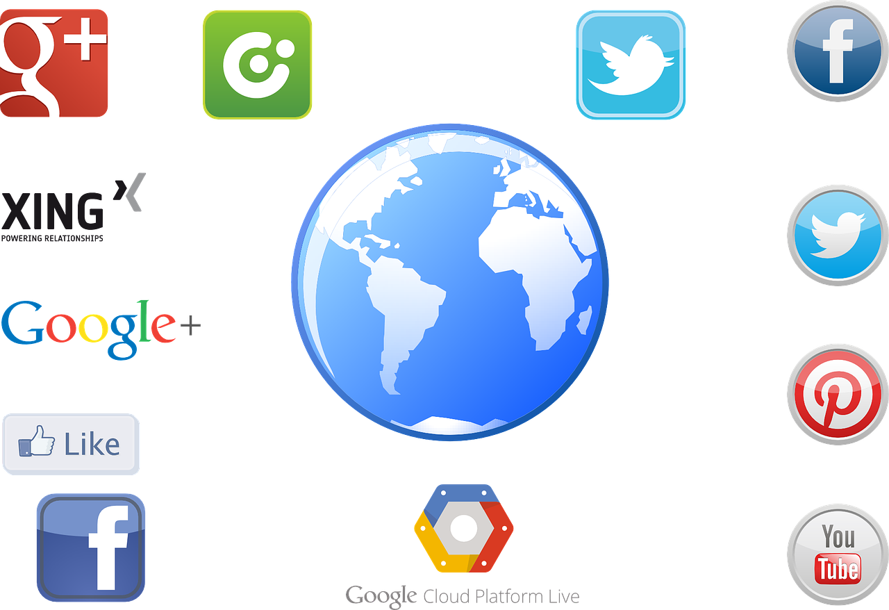 소셜네트워크 기업들 로고 이미지