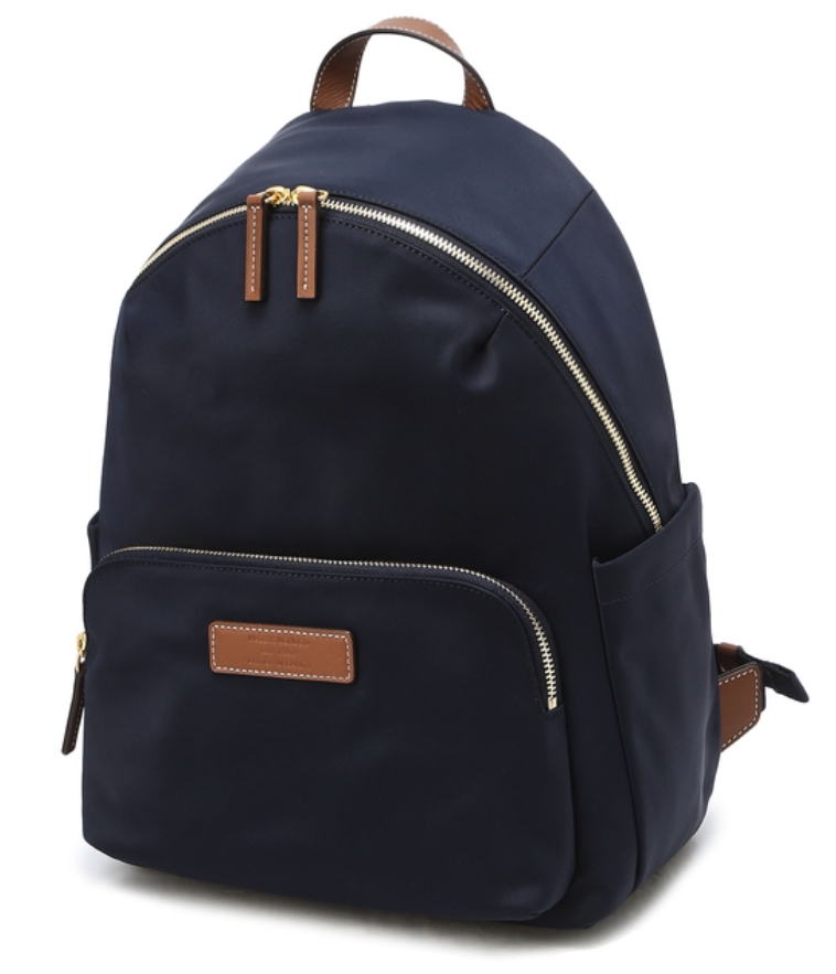 헤지스 대학생용 여성 백팩 - 네이비 나일론 포켓 라운드 백팩 L