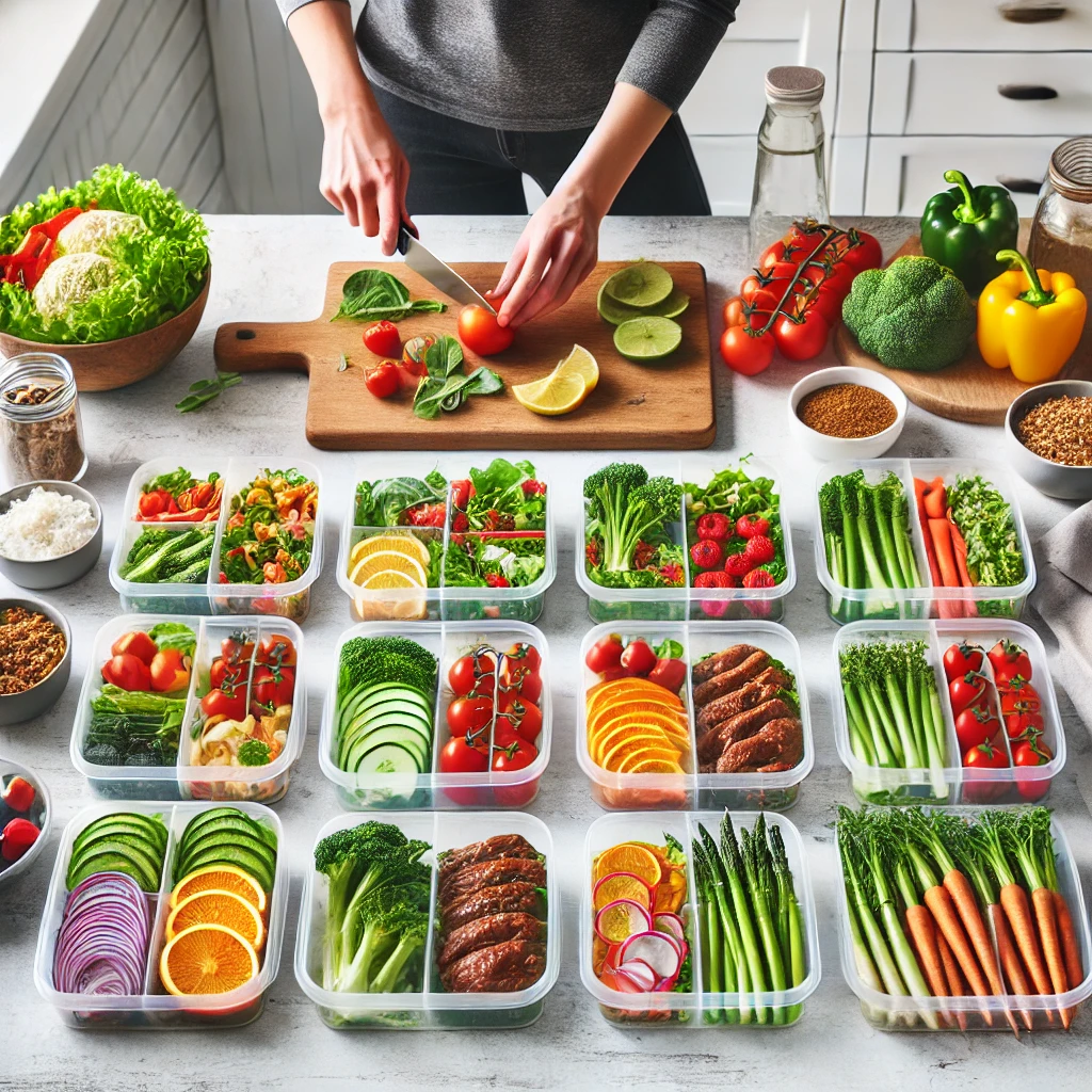 건강한 저속노화 식단을 준비하는 모습