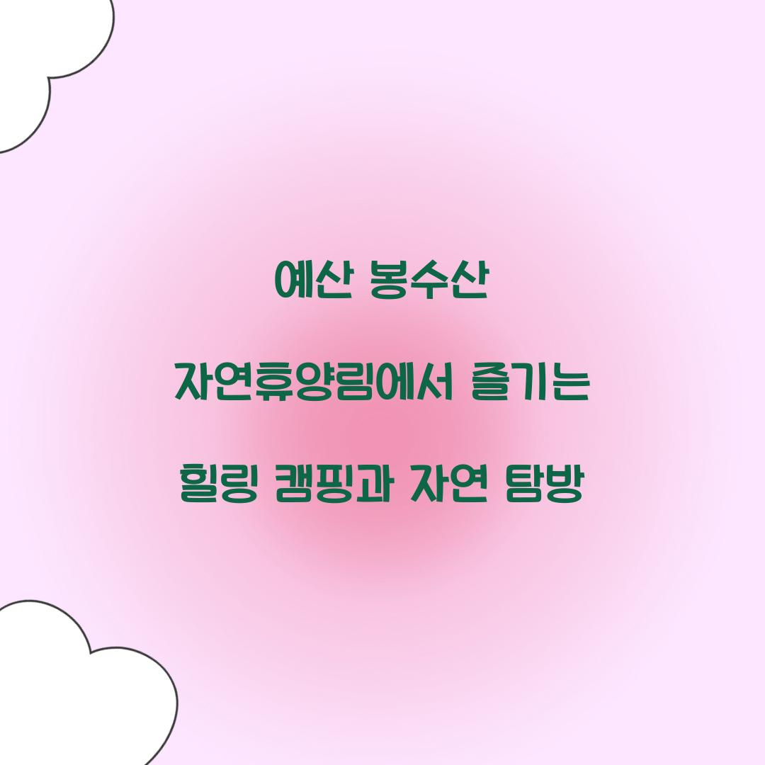 예산 봉수산 자연휴양림