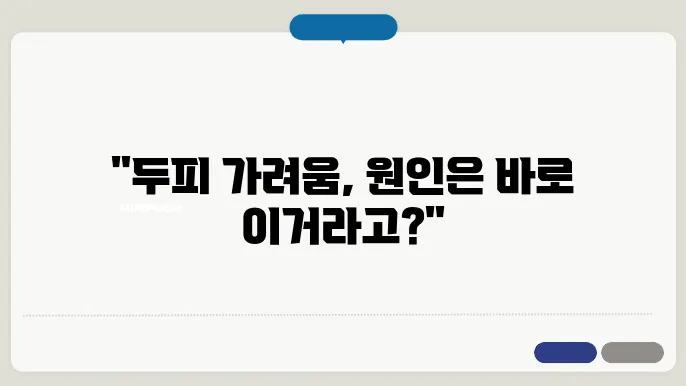 두피 가려움증 원인
