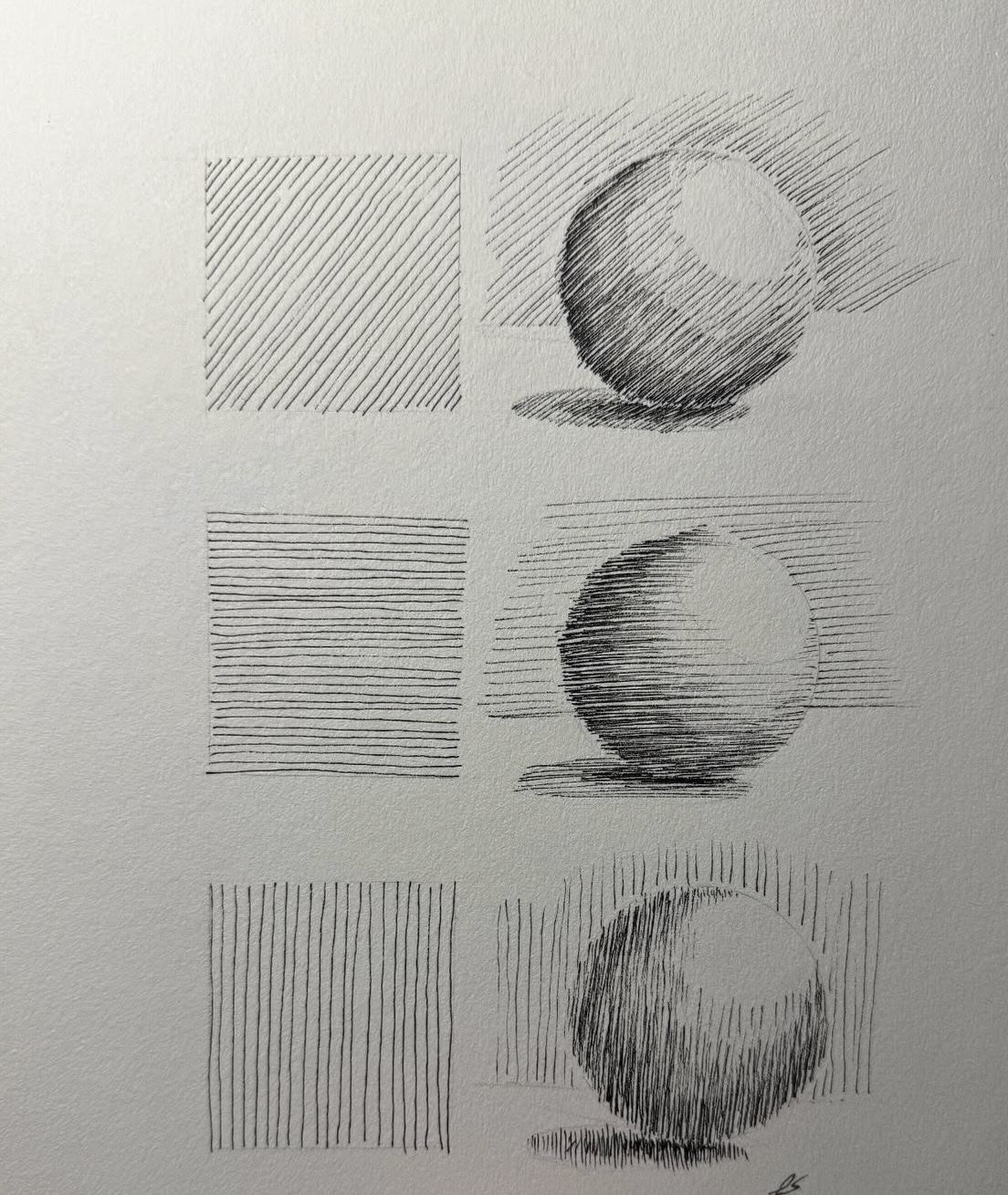 펜 드로잉 기초 해칭 연습과 명암 원리