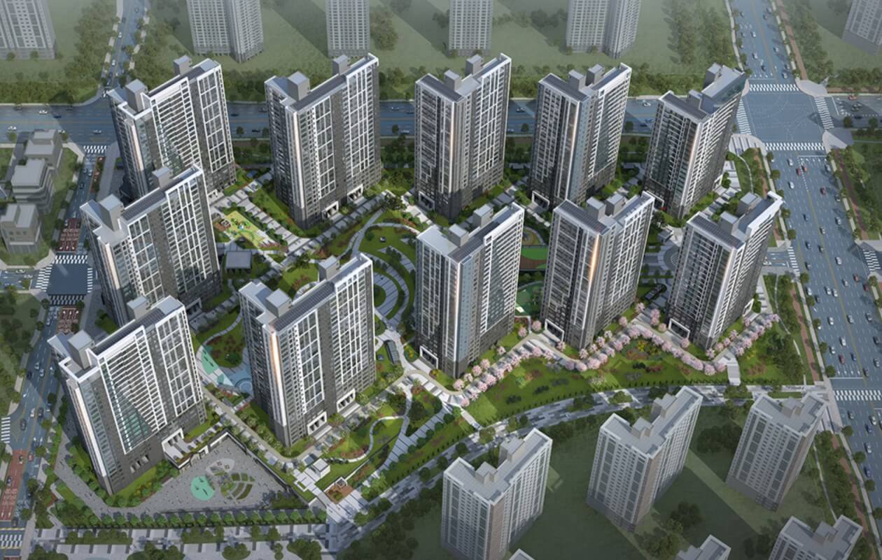 고덕국제신도시 서한이다음 그레이튼 단지 전경