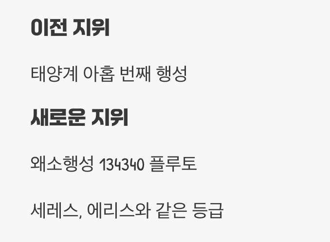 '행성'에서 '왜소행성'으로
