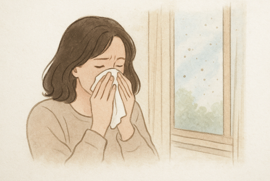 🌿 꽃가루는 끝났는데 왜 자꾸 코가 막히지?간절기 알레르기 자가진단과 대처법