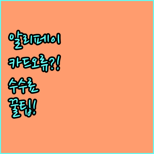 알리페이 카드등록 오류 해결과 수수료..