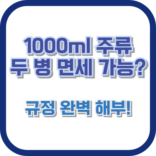 1000ml 주류 두 병 면세 가능? 규정 완벽 해부!