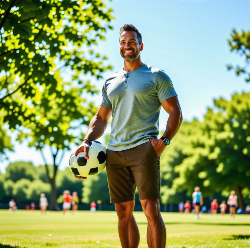 공원에서 운동중