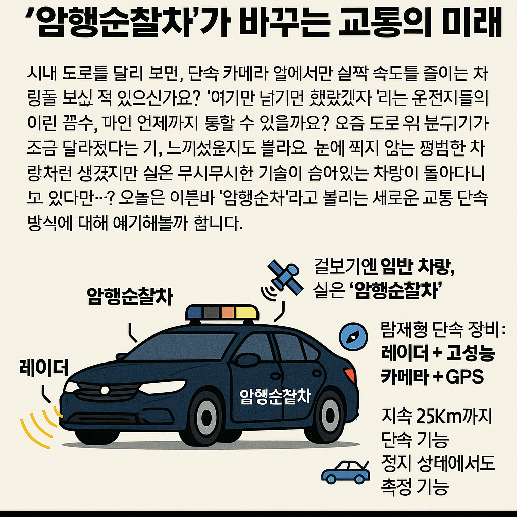 과속 단속, 이제 피할 수 없다! '암행순찰차'가 바꾸는 교통의 미래
