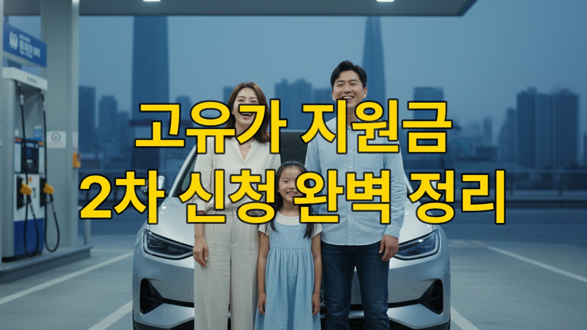 2026년 고유가 피해지원금을 받고 안도하는 현대 한국인 가족의 모습