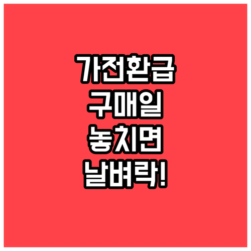 가전 환급 구매일 기준이 중요한 이유..