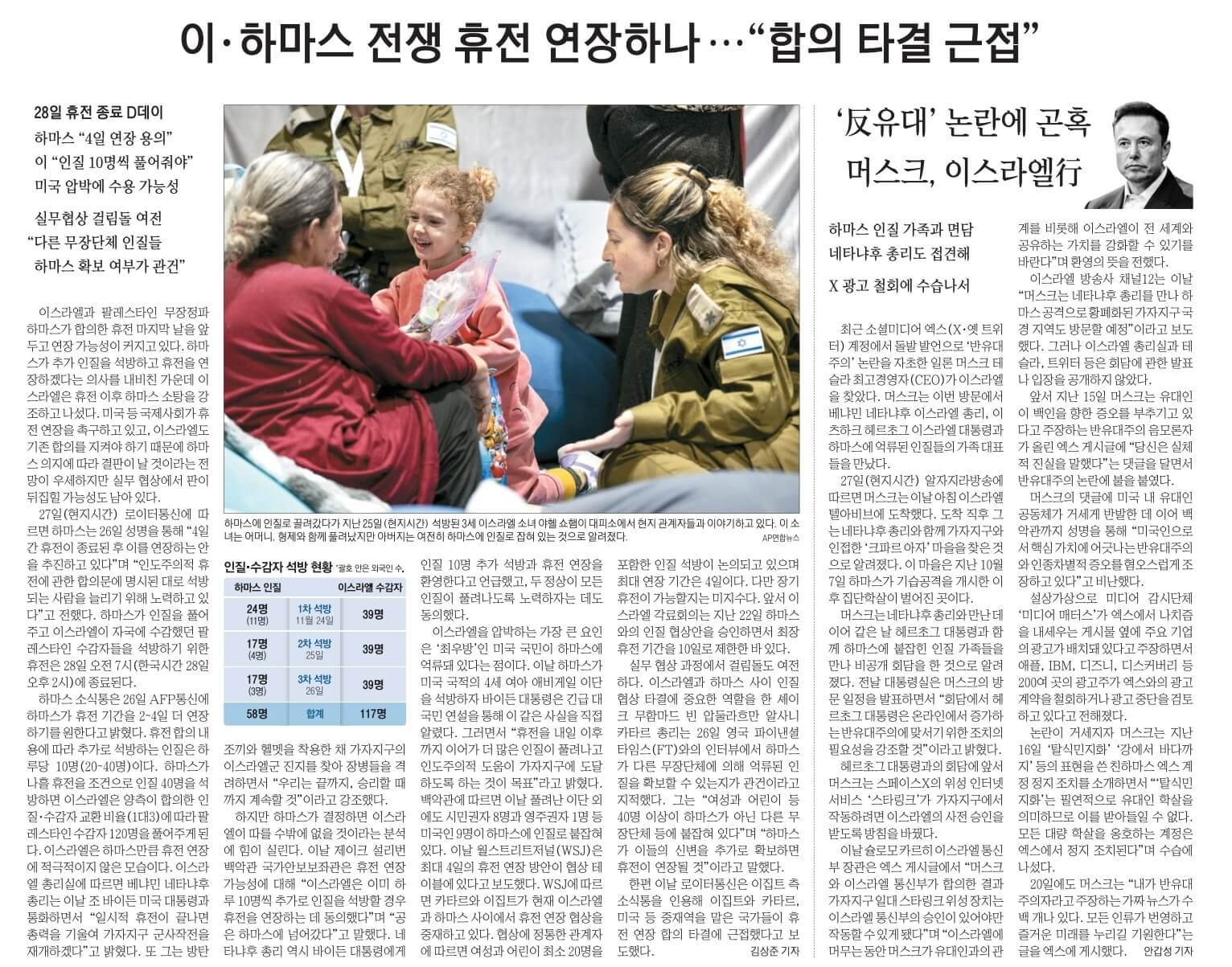 11월 28일 화 신문스크랩