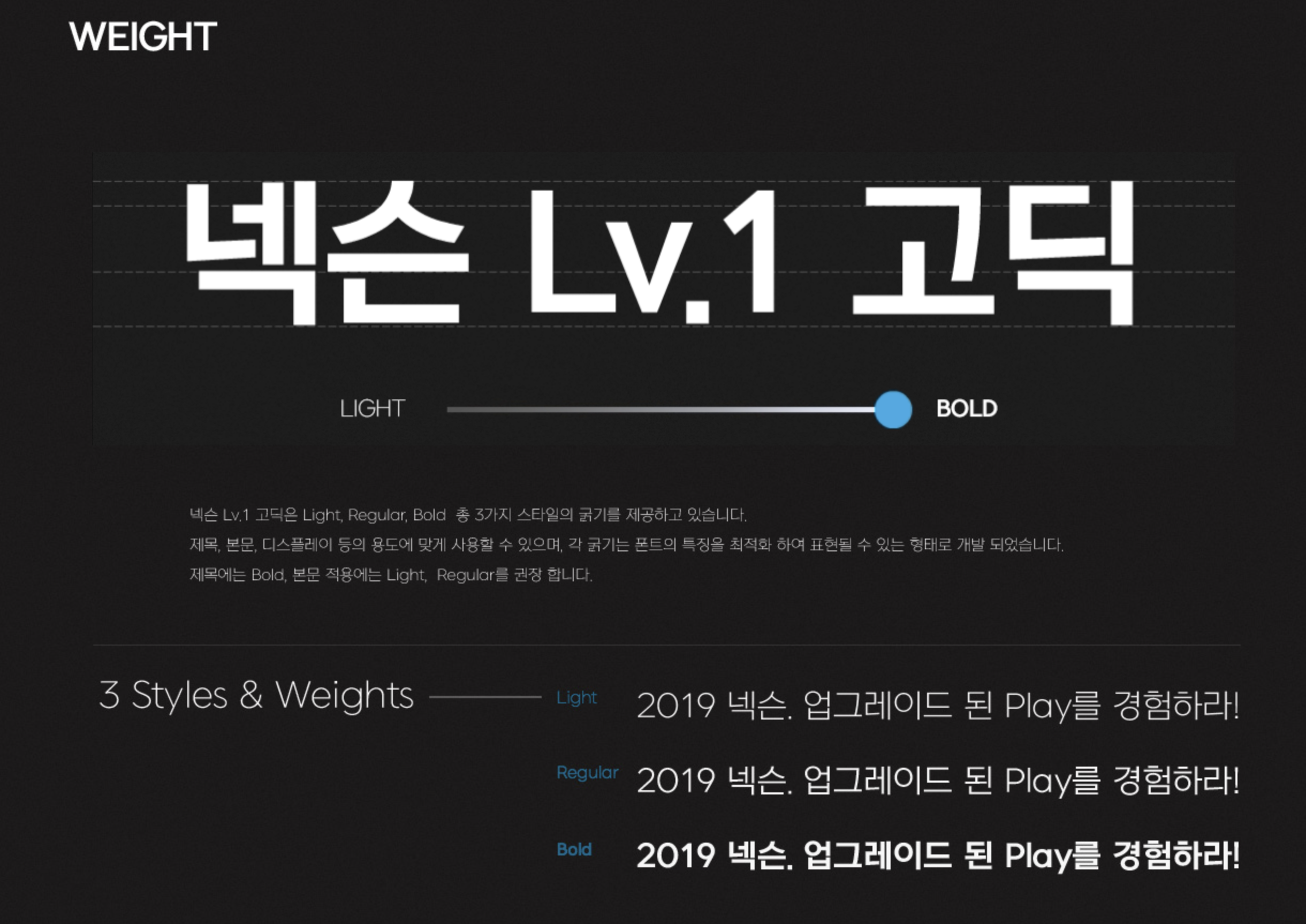 넥슨 Lv.1 고딕 무게