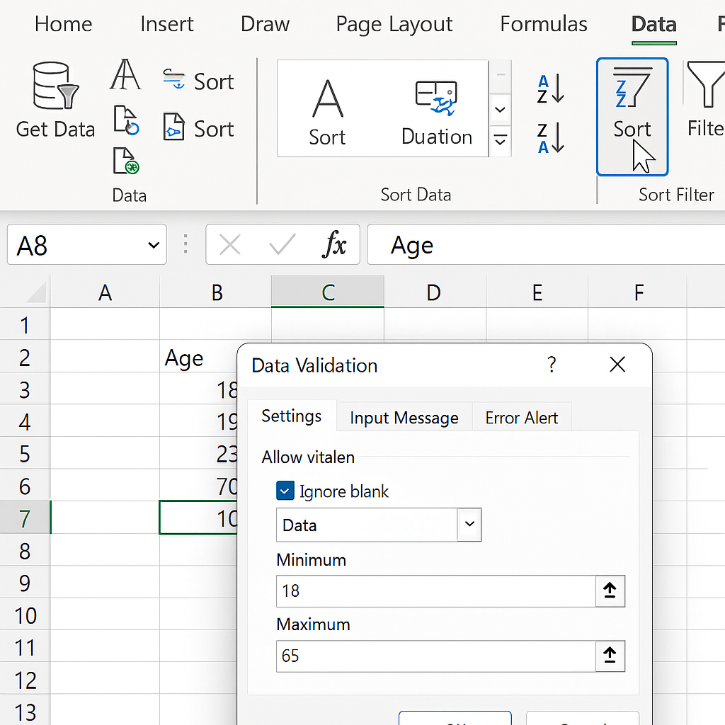 데이터 유효성 검사 단축키 활용 관련 사진