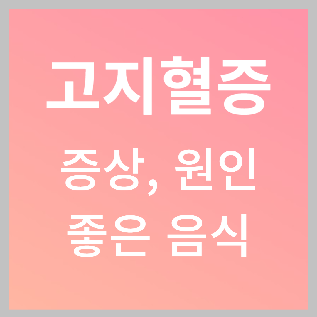 고지혈증 증상과 수치, 고지혈증에 좋은 음식