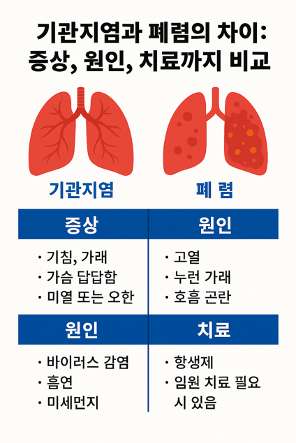 기관기염과 폐렴 차이 관련 사진