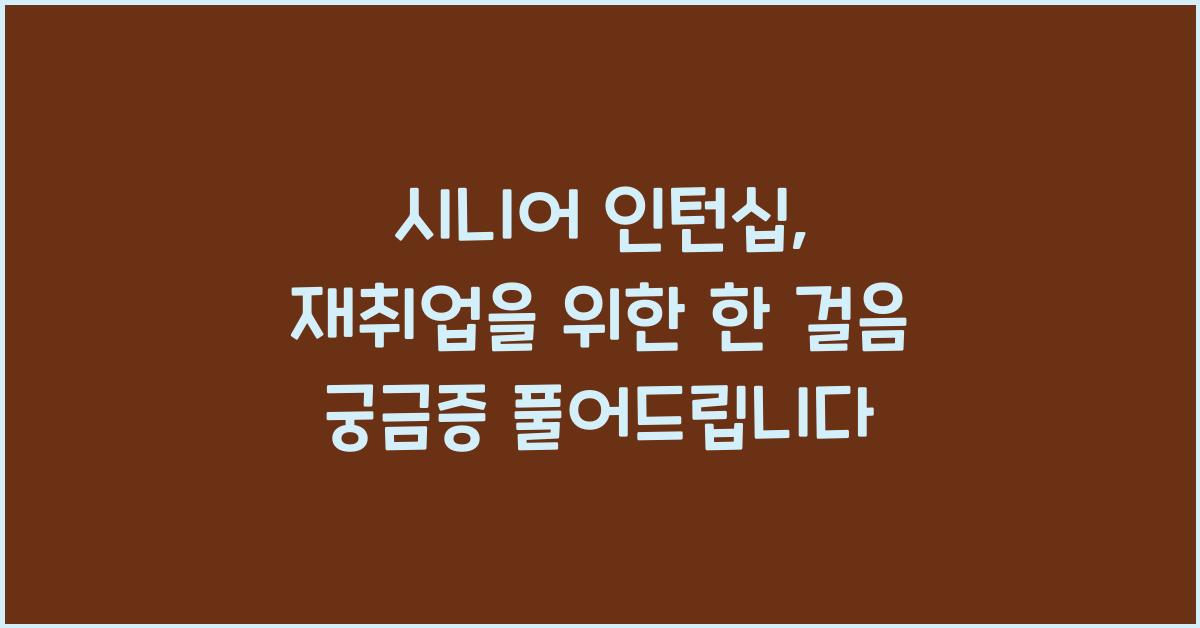 시니어 인턴십