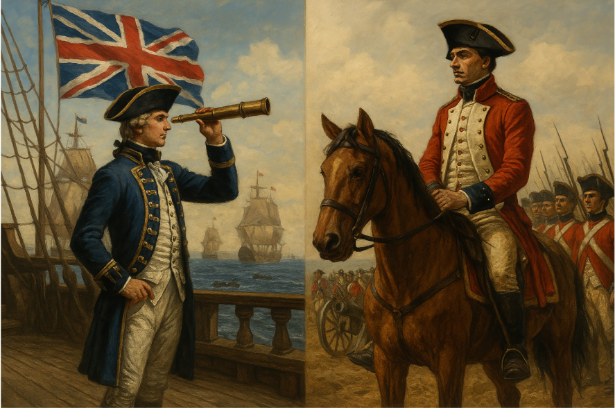 18세기 영국 해군(좌)과 프랑스 육군(우)의 이미지입니다.