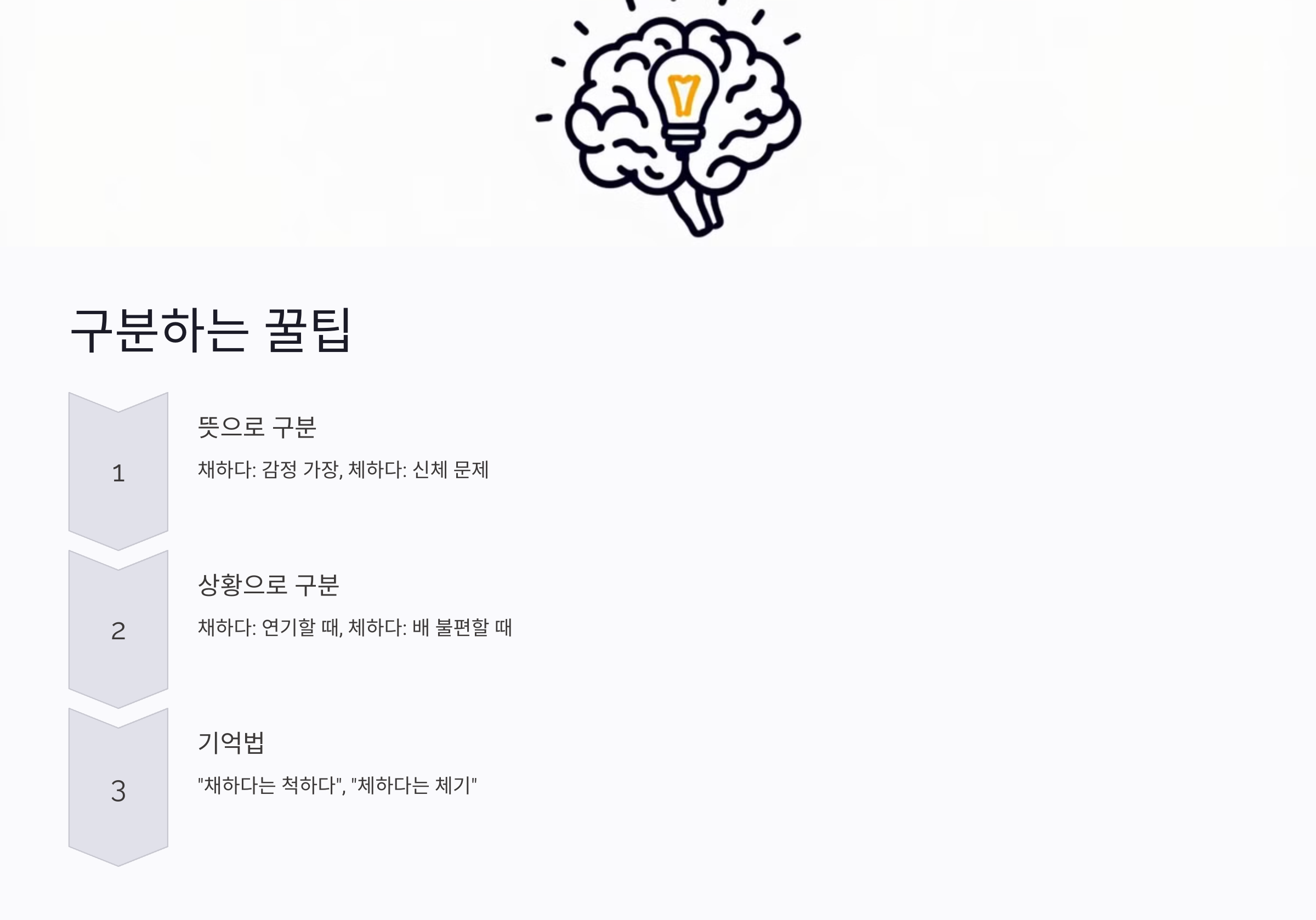 채하다 체하다