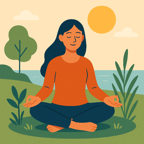 명상과 마음챙김이 주는 정신 건강의 힘 관련 일러스트 이미지