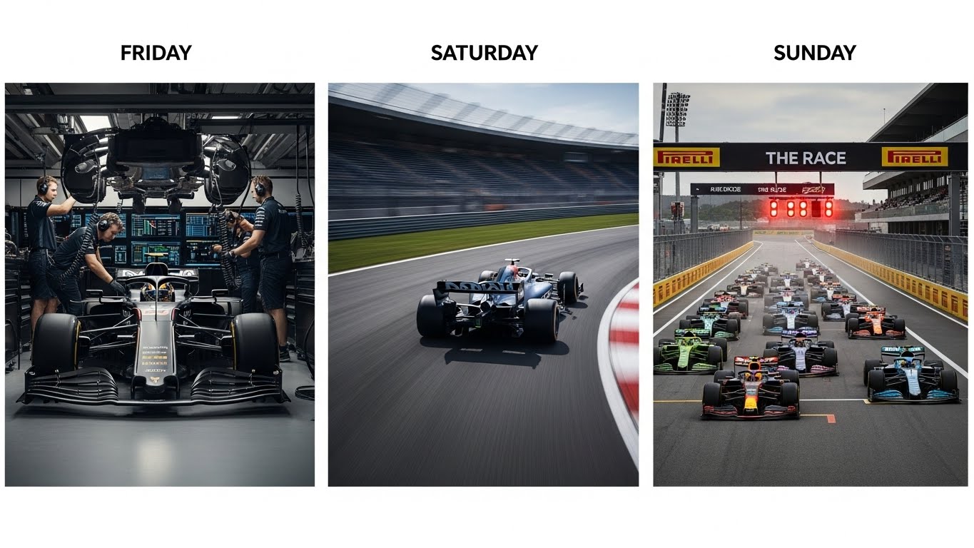 F1 그랑프리 3일 일정 금요일 연습 주행 토요일 예선 일요일 결승 레이스 흐름 정리
