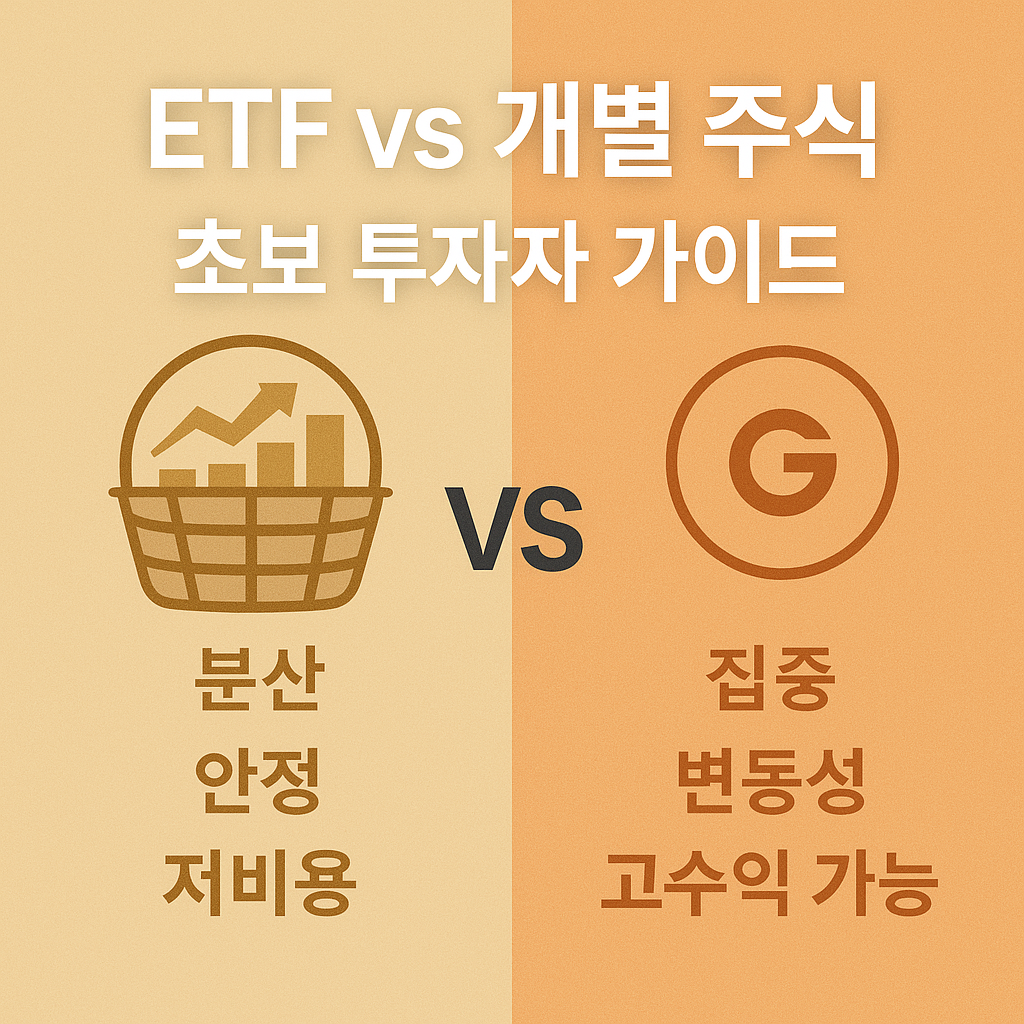 ETF vs 개별 주식📊 초보 투자자가 반드시 알아야 할 선택 기준