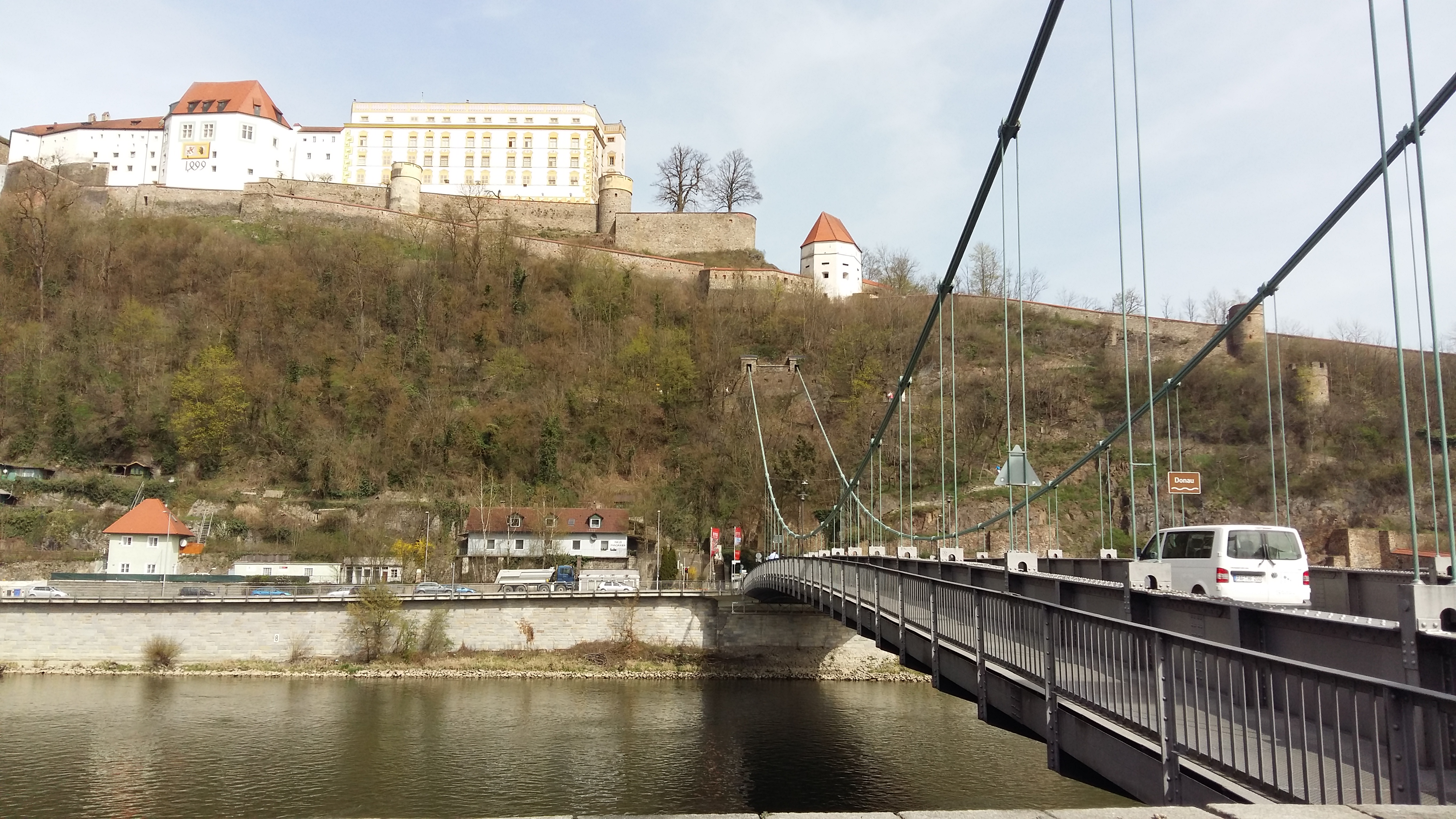 독일 파사우 베스테 오버하우스와 다리 