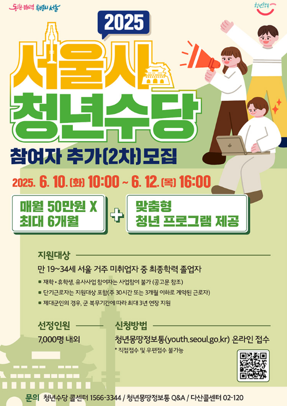 서울시 청년수당 포스터