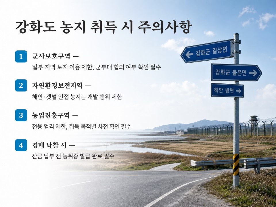 강화도 농지 취득시 주의사항
