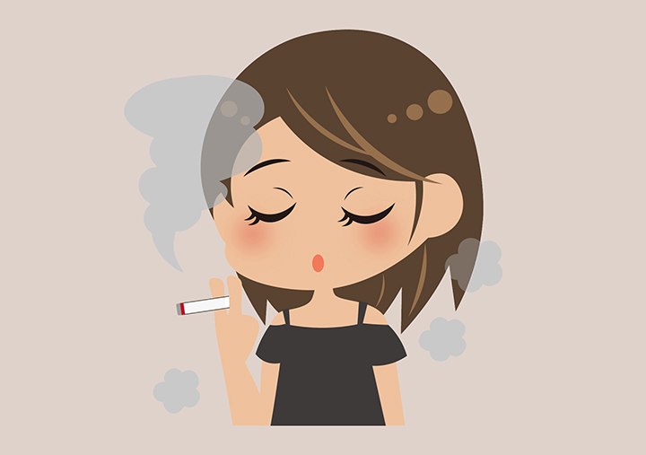 흡연중인-여성