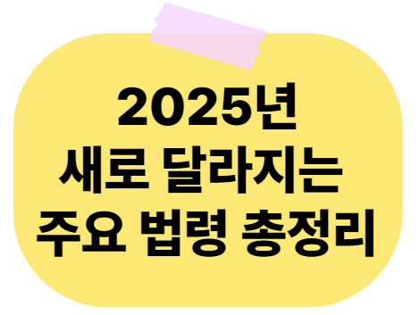 2025년 새로 달라지는 주요 법령 총정리 – 일상생활 속 8가지 변화
