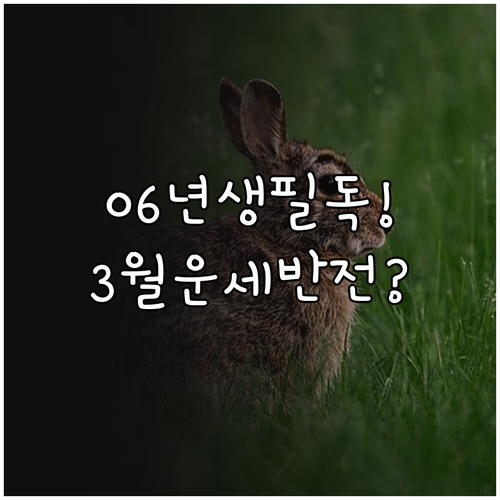 2011년생 토끼띠 2026년 3월 ..