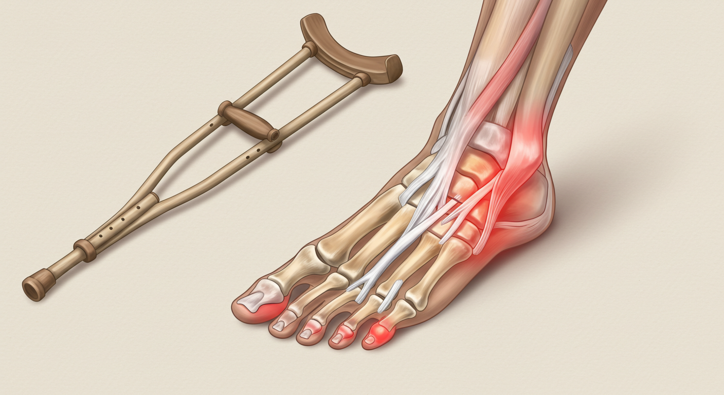 목발 사용&amp;#44; 회복 지연