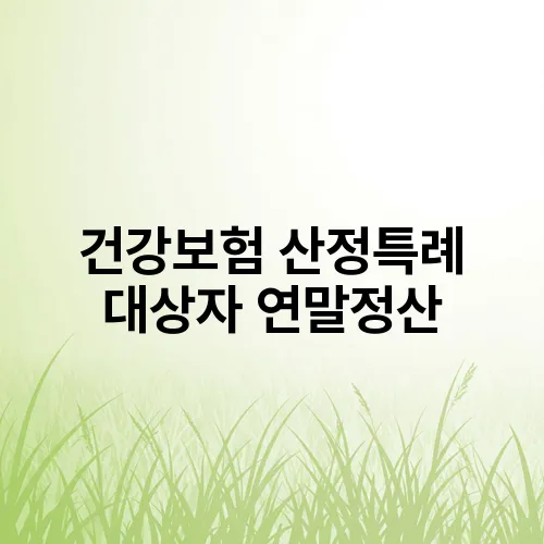 건강보험 산정특례 대상자 연말정산