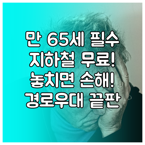 지하철 무료 탑승! 만 65세 이상 ..