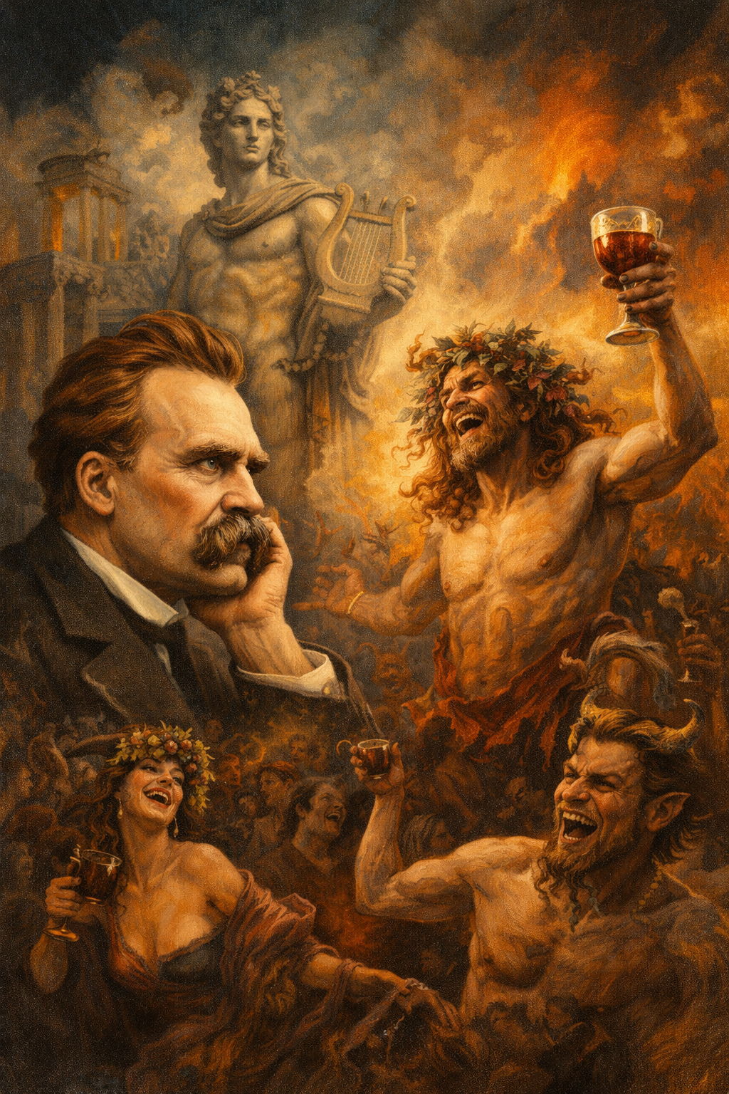 니체의 디오니소스 정신으로 해석하는 술과 예술의 창조적 긴장 이미지