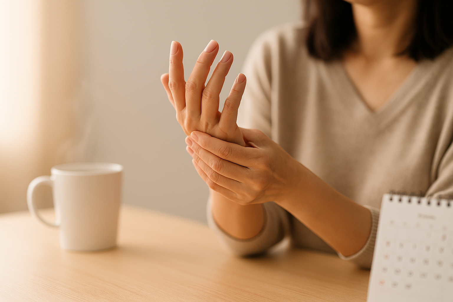 류마티스 관절염 초기 신호: 아침경직으로 뻣뻣한 손가락 스트레칭