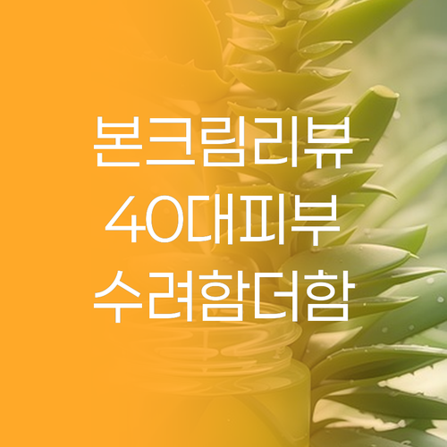 수려한 본 탄력 크림 내돈내산 후기 ..