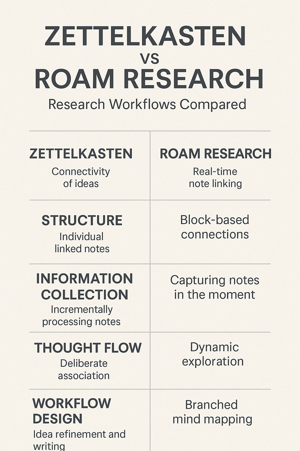 Zettelkasten과 Roam Research 기반의 연구 워크플로우 비교 분석