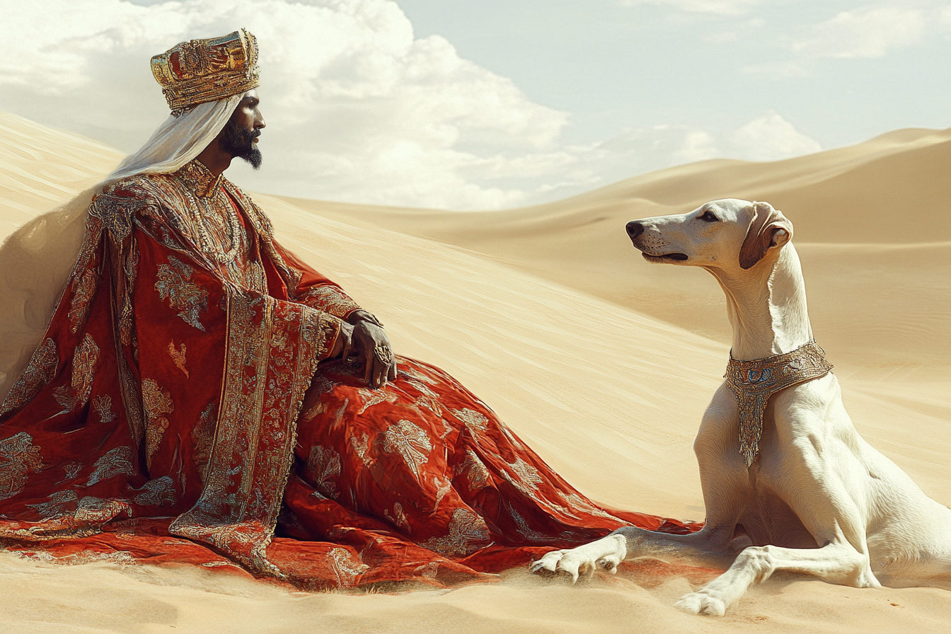 Saluki with the King