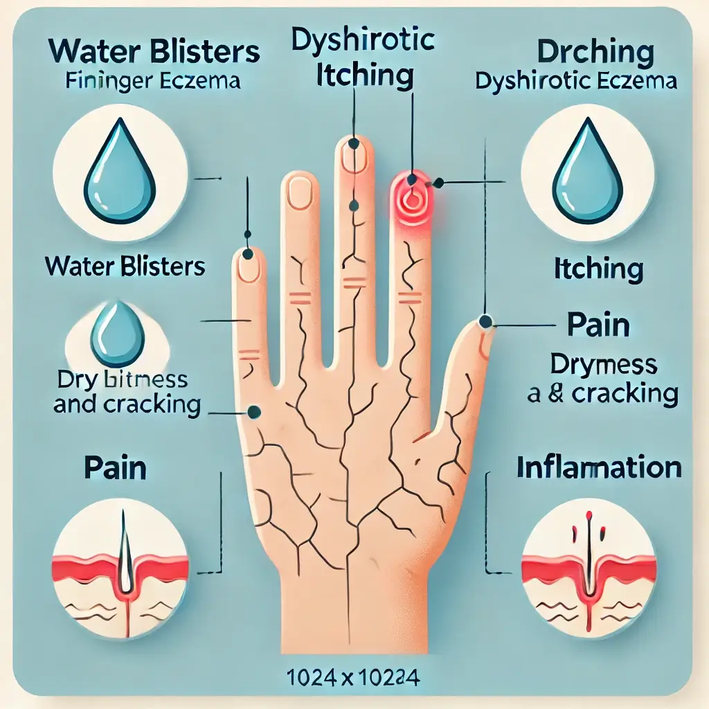 손가락 한포진의 단계별 증상
